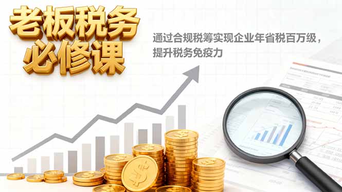 老板税务必修课，通过合规税筹实现企业年省税百万级，提升税务免疫力-昕妈·摇钱树