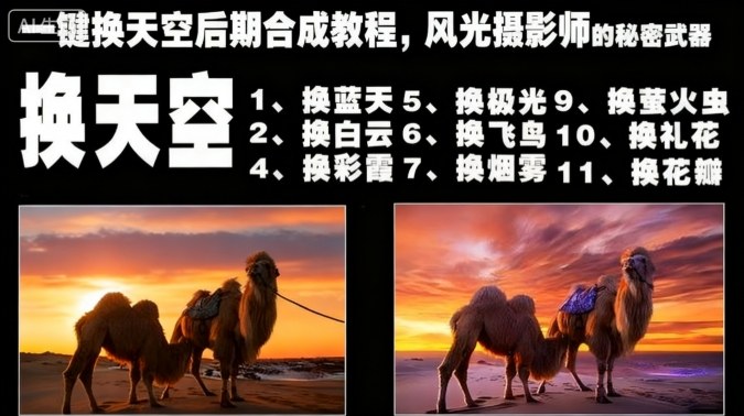 一键换天空后期合成教程,风光摄影师的秘密武器-昕妈·摇钱树