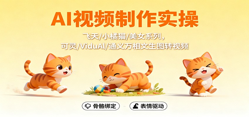 AI视频制作实操,飞天/小橘猫/美女系列,可灵/ViduAl/通义万相文生图转视频-昕妈·摇钱树