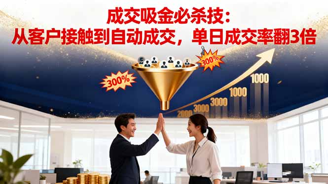 吸金成交营销必杀技：从客户接触到自动成交，单日成交率翻3倍-昕妈·摇钱树