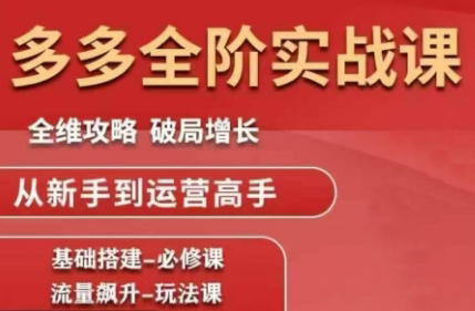大炮·拼多多全阶实战课程(更新10月)-昕妈·摇钱树