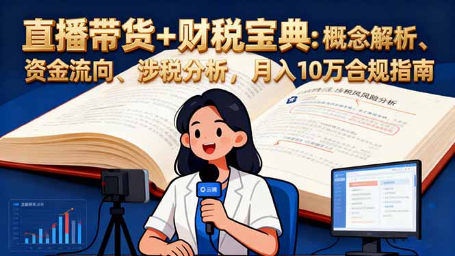 直播带货+财税宝典：概念解析、资金流向、涉税分析，月入10万合规指南-昕妈·摇钱树