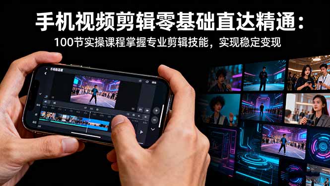 手机视频剪辑零基础直达精通：100节实操课程掌握专业剪辑技能，实现稳...-昕妈·摇钱树