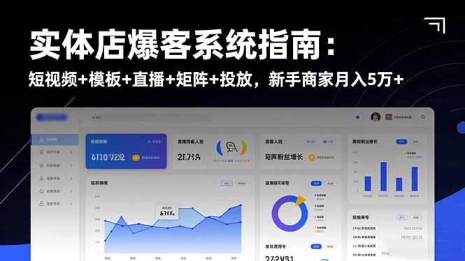 实体店爆客系统指南:短视频+模板+直播+矩阵+投放,新手商家月入5万+-昕妈·摇钱树