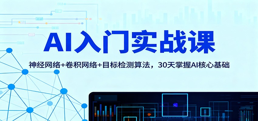 AI入门实战课:神经网络+卷积网络+目标检测算法,30天掌握AI核心基础-昕妈·摇钱树